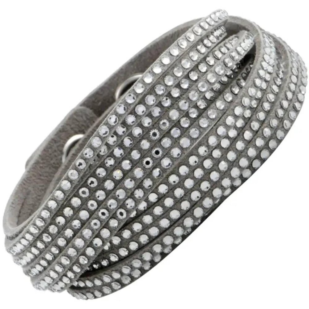 Swarovski Grey Double Wrap Slake Bracelet